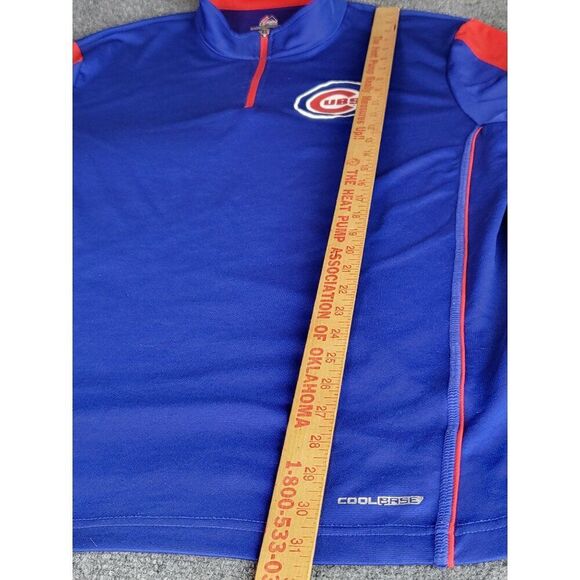 Chicago Cubs Majestic Pullover Shirt Men Sz XXL Coolbase Blue Red Sportswear - Picture 2 of 9